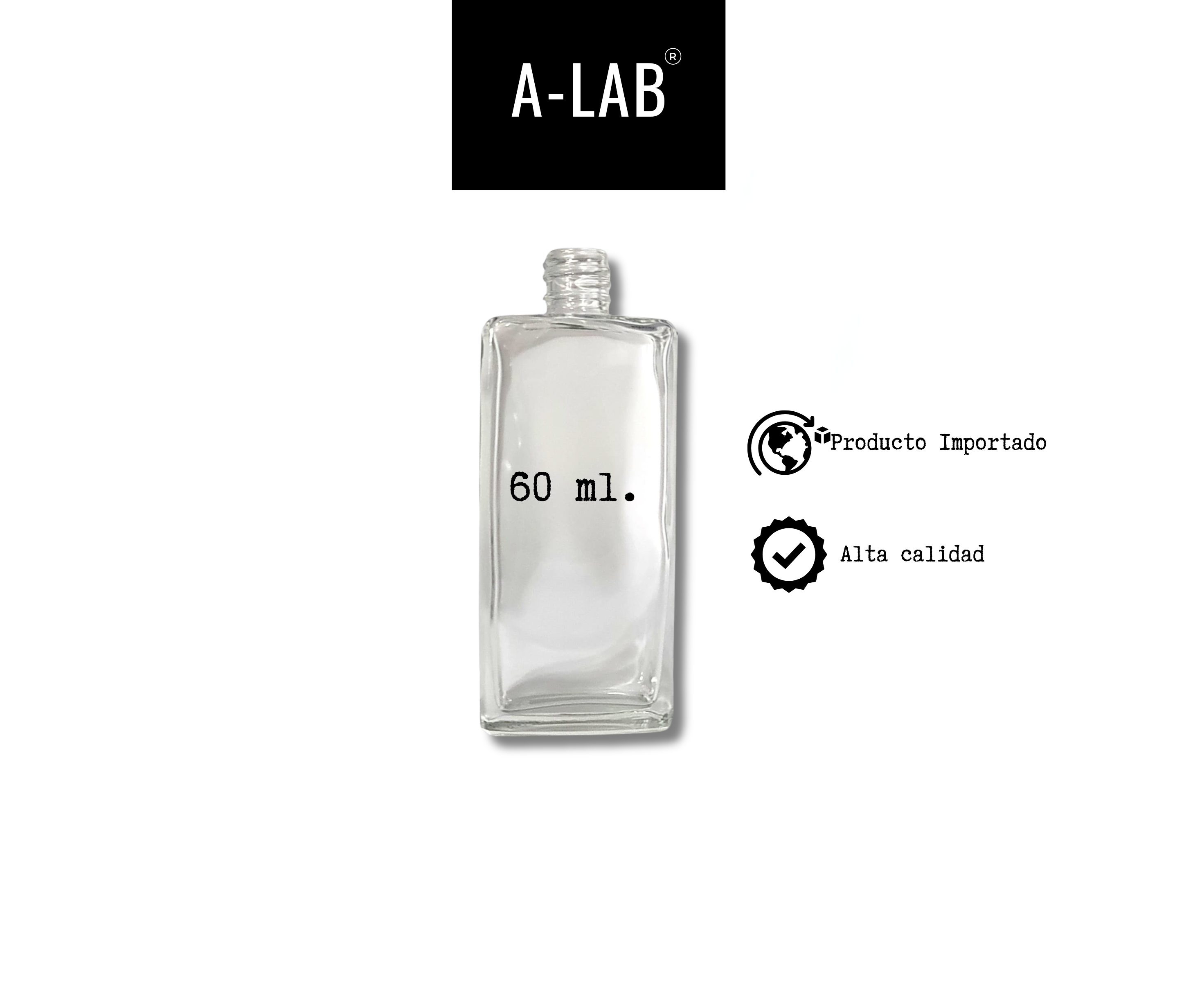 Frasco para perfume rectangular 60 ml  | R18 |cristal resistente 44 piezas|